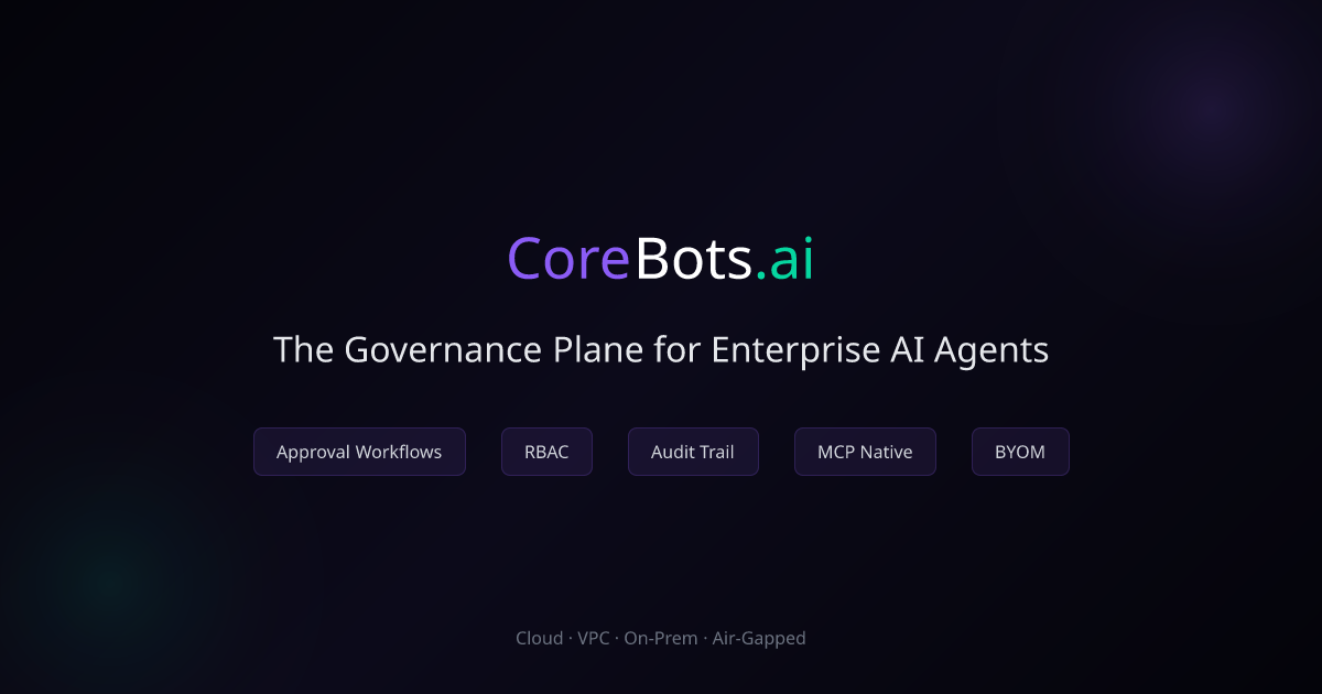Corebots — The Governance Plane for Enterprise AI Agents